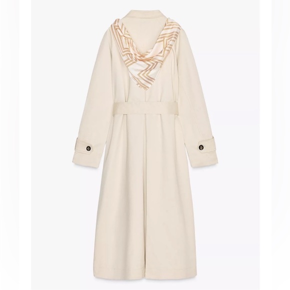 Zara Beige Trench Coat with scarf - Picture 9 of 13